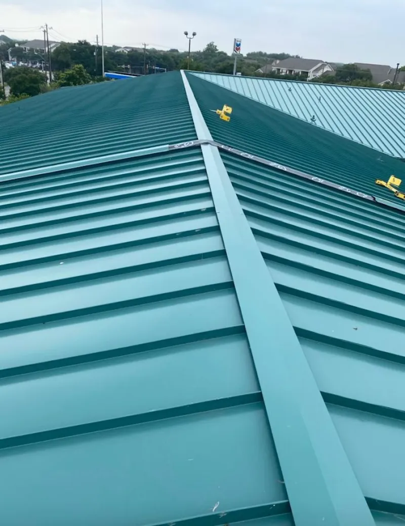 Green commercial metal roof ridge and valley for Metal Roof Repair in Monaca